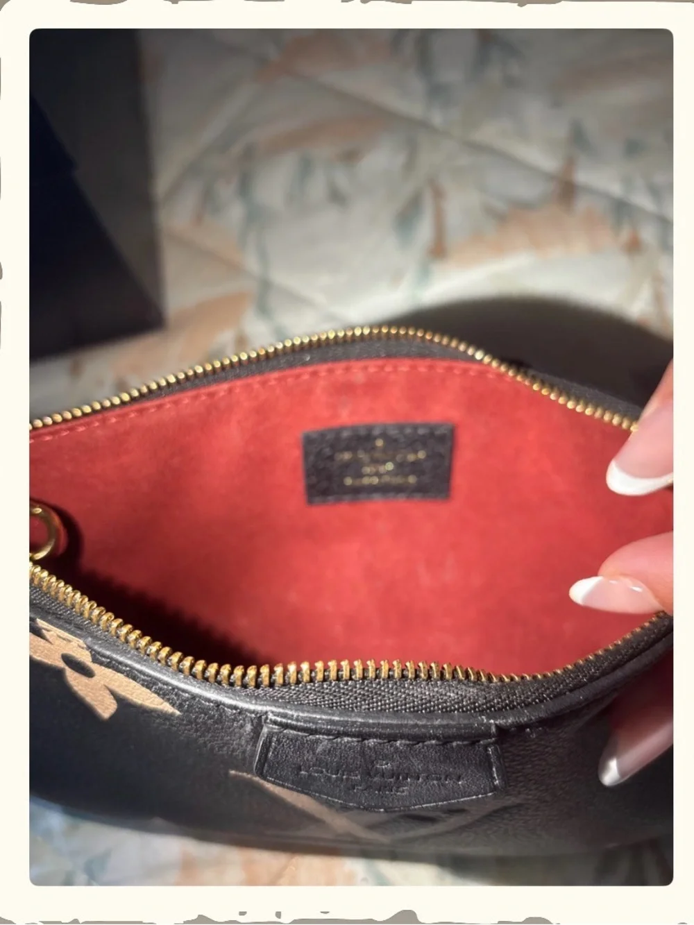 Louis Vuitton Black & Cream Monogram Mini Shoulder Pochette